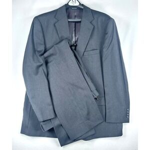 Joseph & Feiss Big & Tall Mens 2 piece Suit‎ 100% Wool Size 46R / 44 Waist Gray
